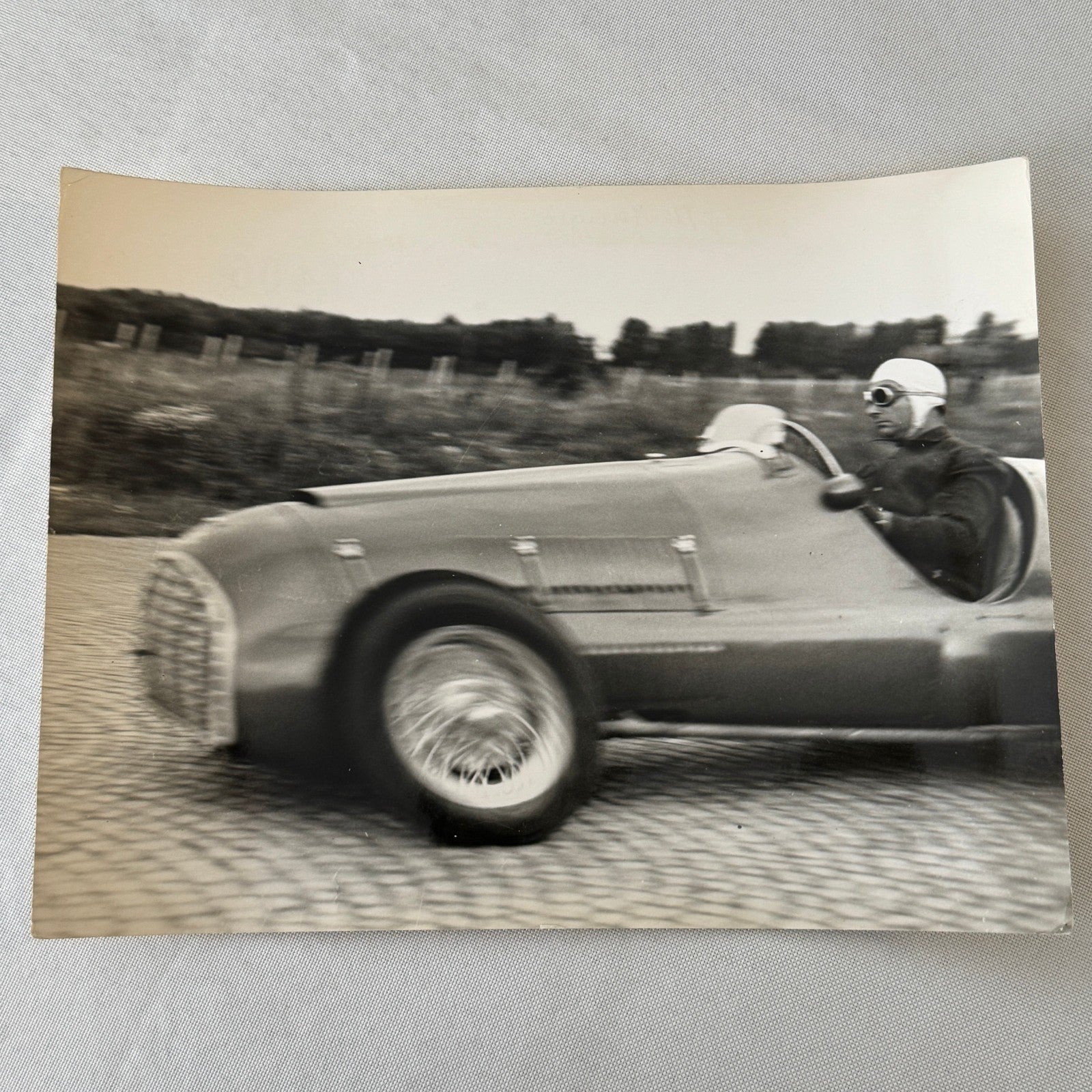 Juan Manuel Fangio Racing Driver in Car Press Photo Photograph Print