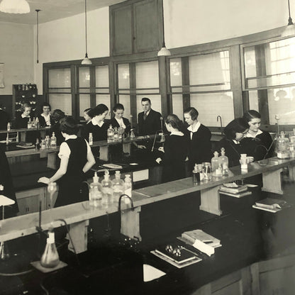 Vintage Montreal High School Photo Photograph Science West Hill Highschool 1937