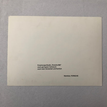 Vintage Porsche 960 Concept Car Factory Press Photo Photograph Werkfoto Cutaway