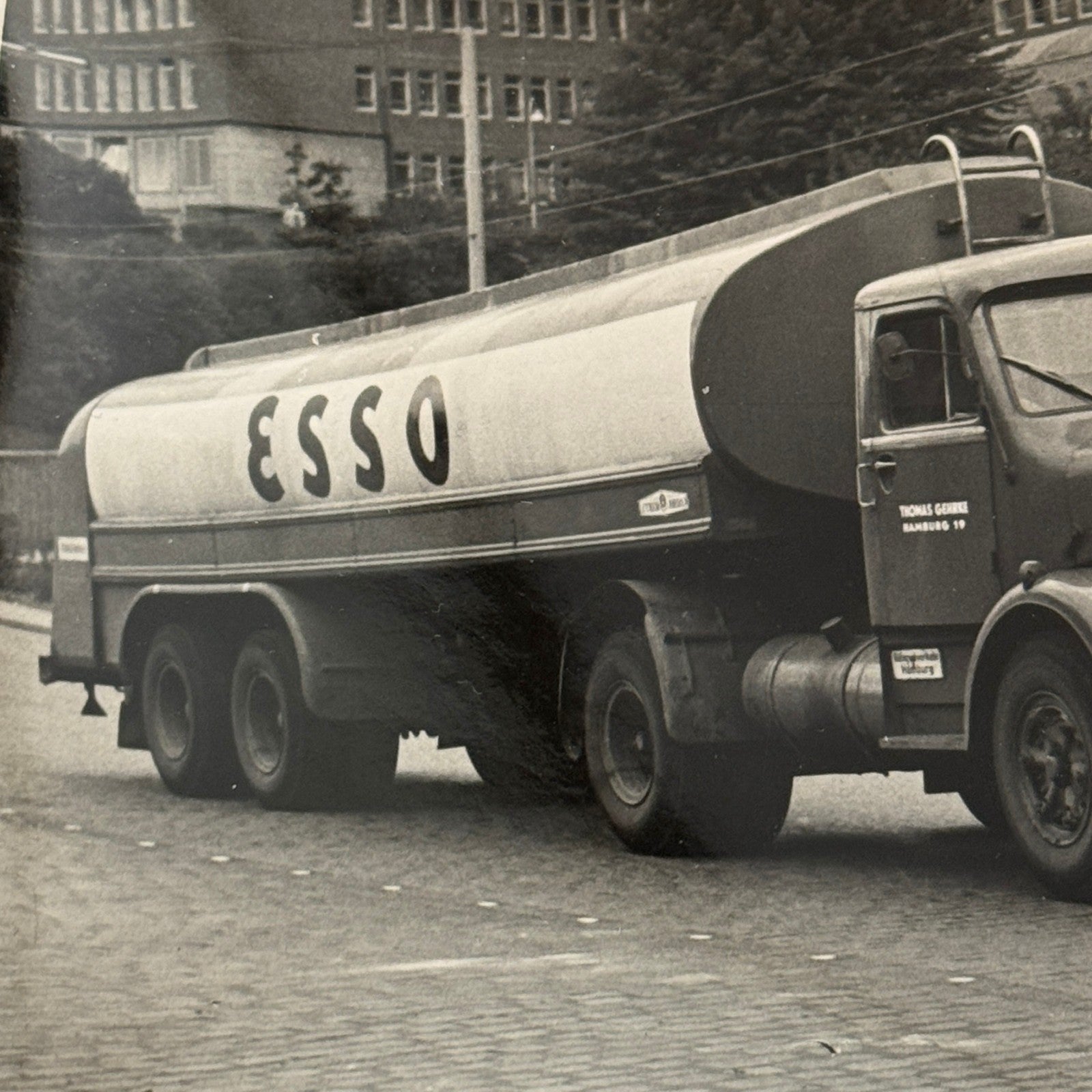 Vintage Esso Tanker Truck Photo Photograph Print Snapshot Germany