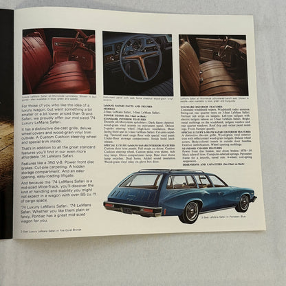 1974 Pontiac Safari Station Wagon Sales Brochure Catalog Grand Catalina LeMans