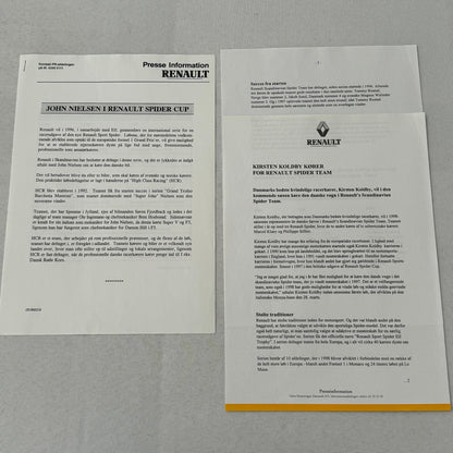 Renault Spider Racing Team Press Kit 35mm Photo Slides German Text