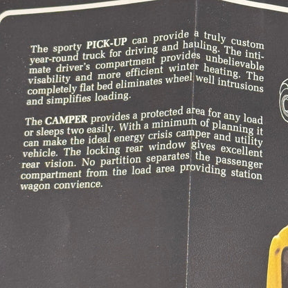 Vintage Kit Car Brochure Domus Flatback Volkswagen Beetle Pickup Conversion VW