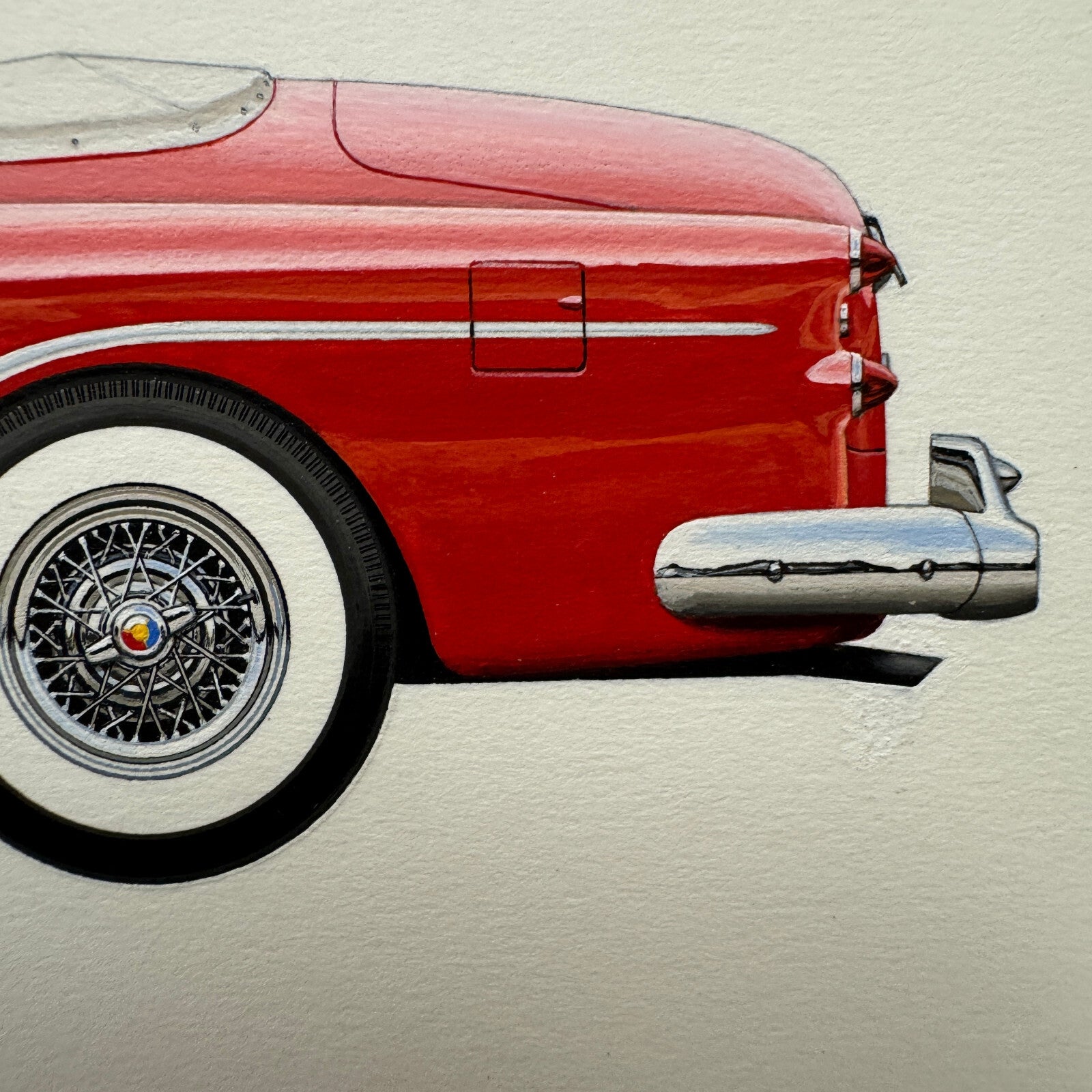 1953 Buick Skylark Convertible Automobile Illustration Art Drawing Hand Drawn