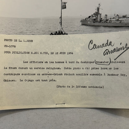 Royal Canadian Navy HMCS Crusader Military Ship Boat Destroyer 1954 Crew