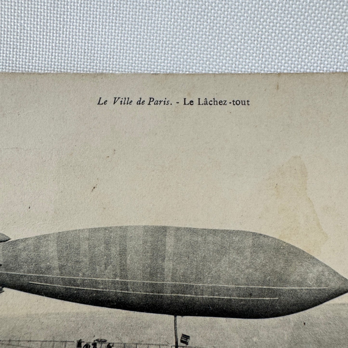 Vintage Zeppelin Airship Dirigible Postcard Post Card French Ville de Paris