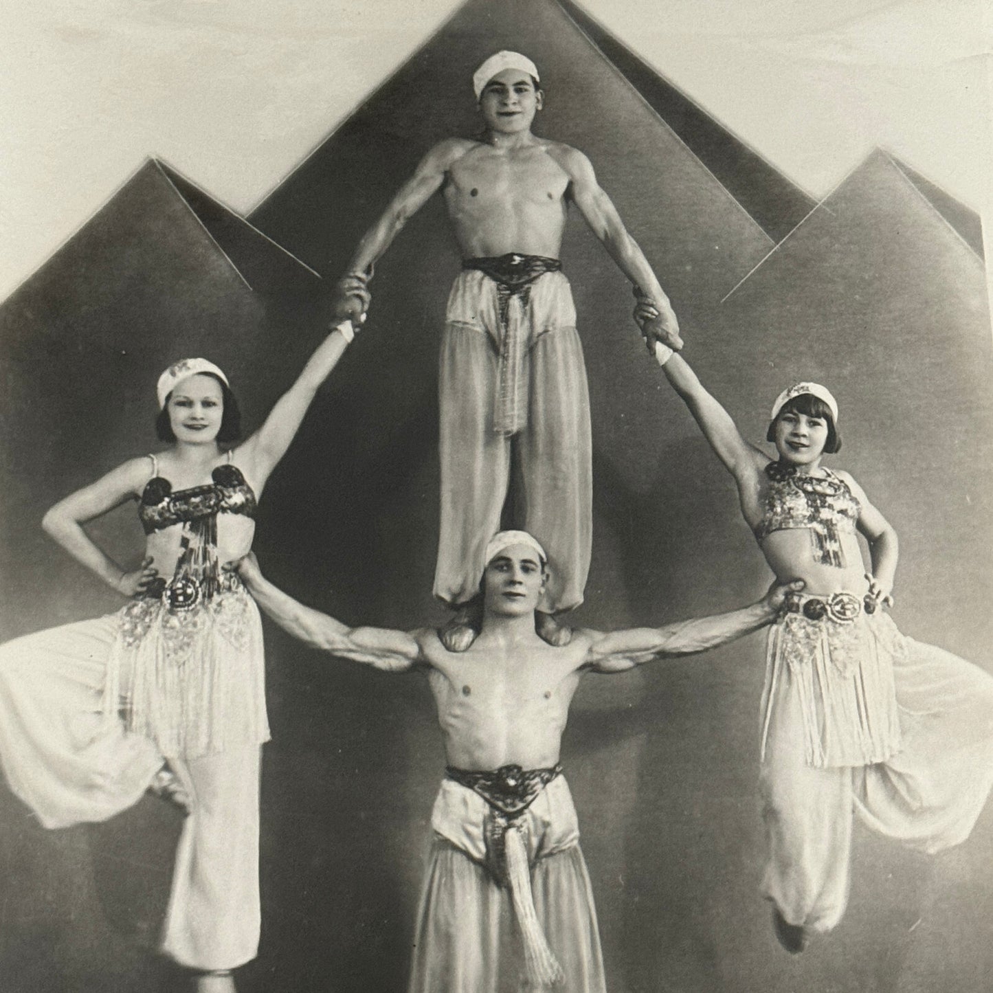 Vintage Circus Acrobat Act Balancing Photo Photograph Performers