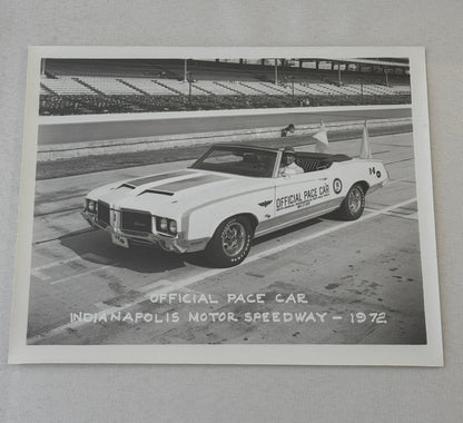 Vintage Indy 500 Racing Photo 1972 Oldsmobile Official Pace Car Photograph