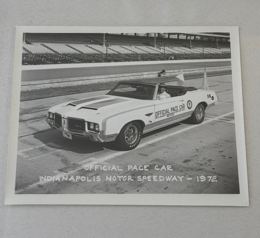 Vintage Indy 500 Racing Photo 1972 Oldsmobile Official Pace Car Photograph