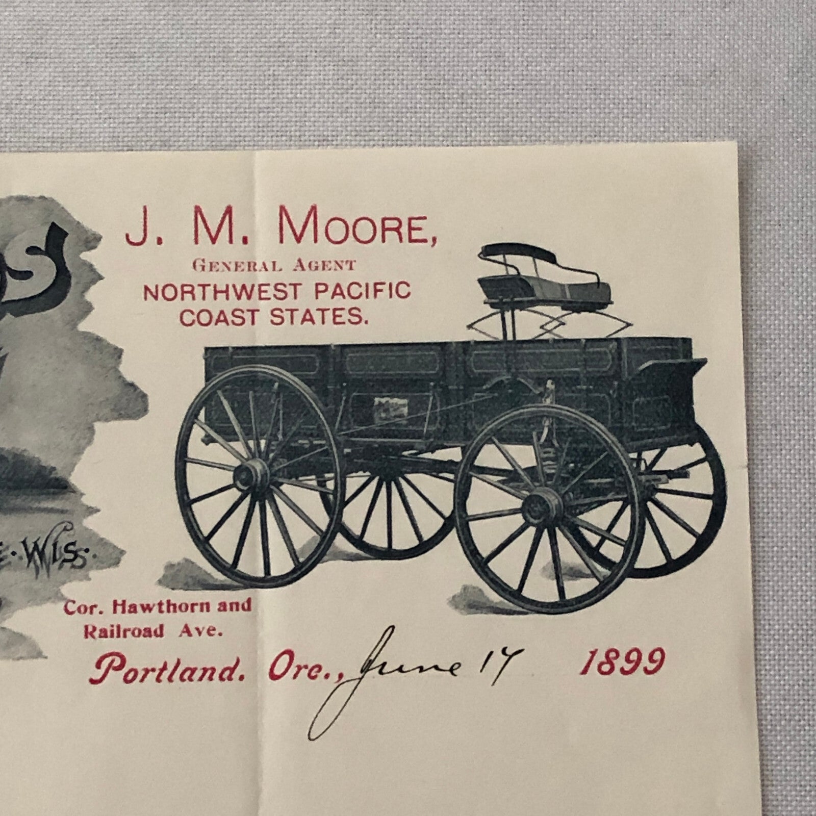 1899 Fish Brothers Wagon Company Advertising Letterhead Letter Document
