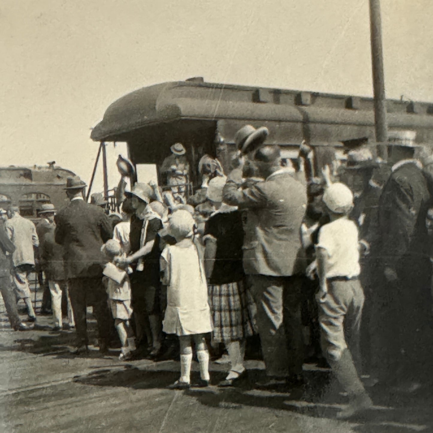 Vintage Photo Photograph Lot 5x Crowd of People around Trains