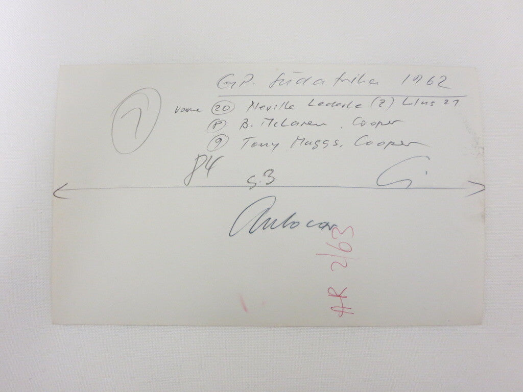 Vintage 1962 South Africa Grand Prix Racing Photograph Photo Bruce McLaren +