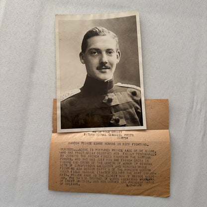 Prince Aage of Denmark Joins French Legion Military 1925 Press Photo Photograph