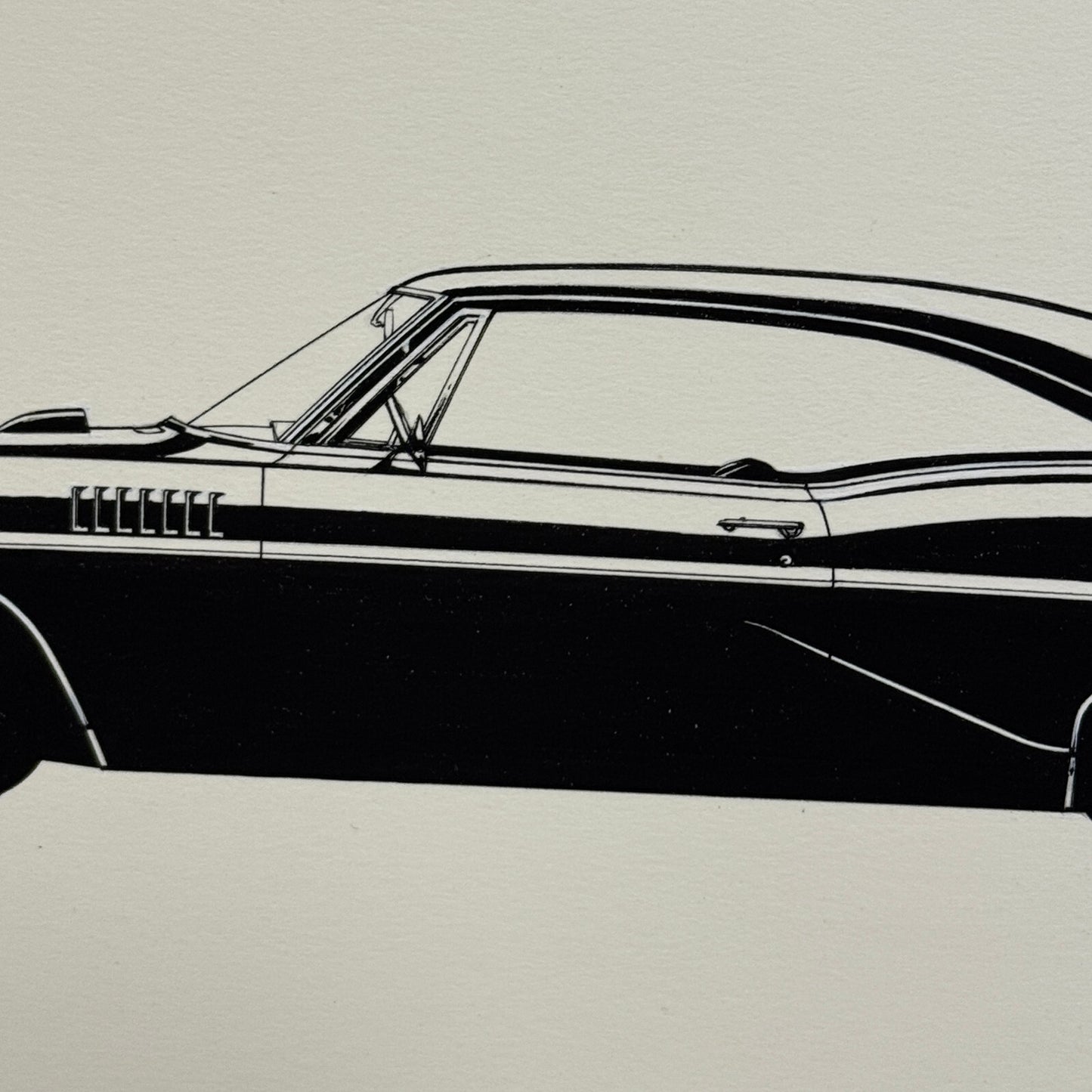 Vintage Pontiac 2+2 Automobile Illustration Art Drawing Hand Drawn Robert Preis