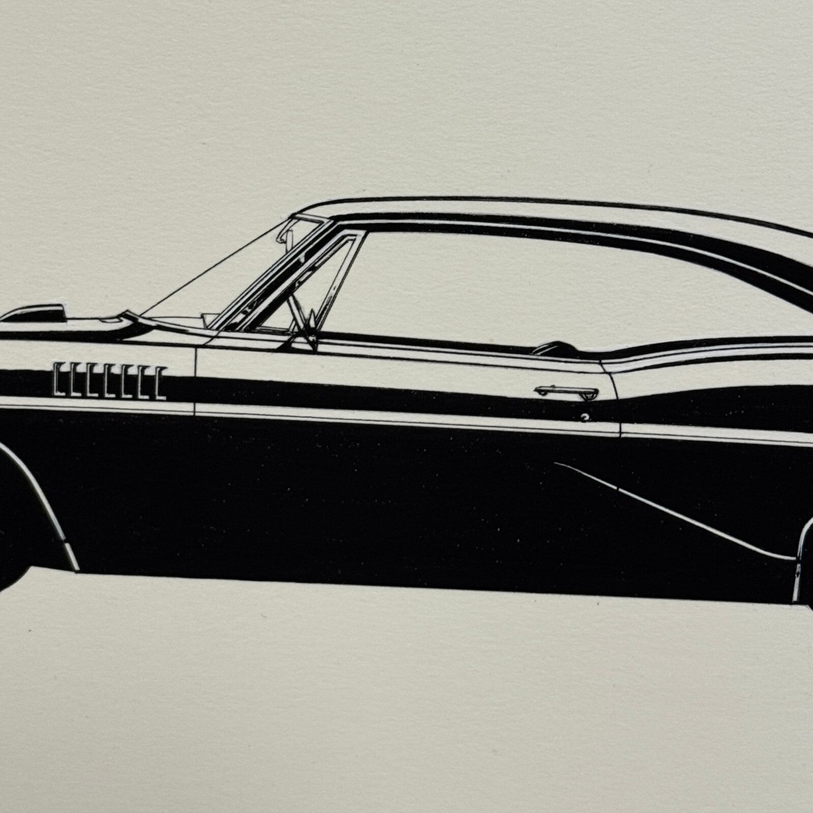 Vintage Pontiac 2+2 Automobile Illustration Art Drawing Hand Drawn Robert Preis