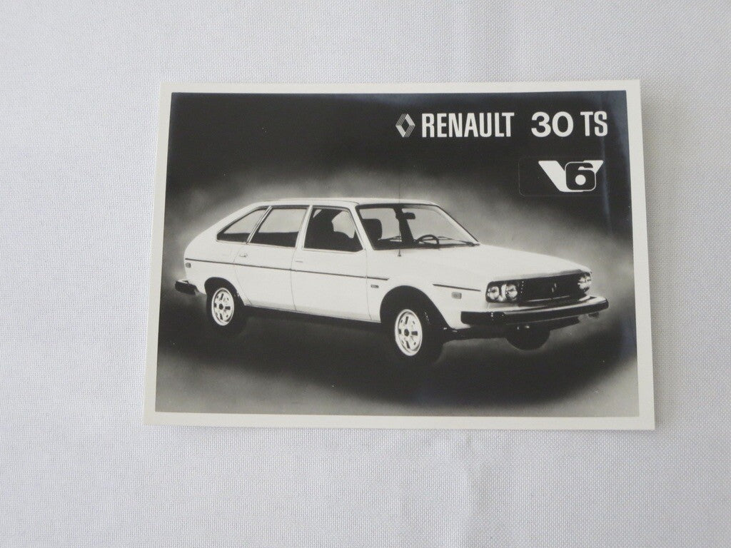 1977 Renault 30TS Press Kit Brochure Photos 30 TS Car