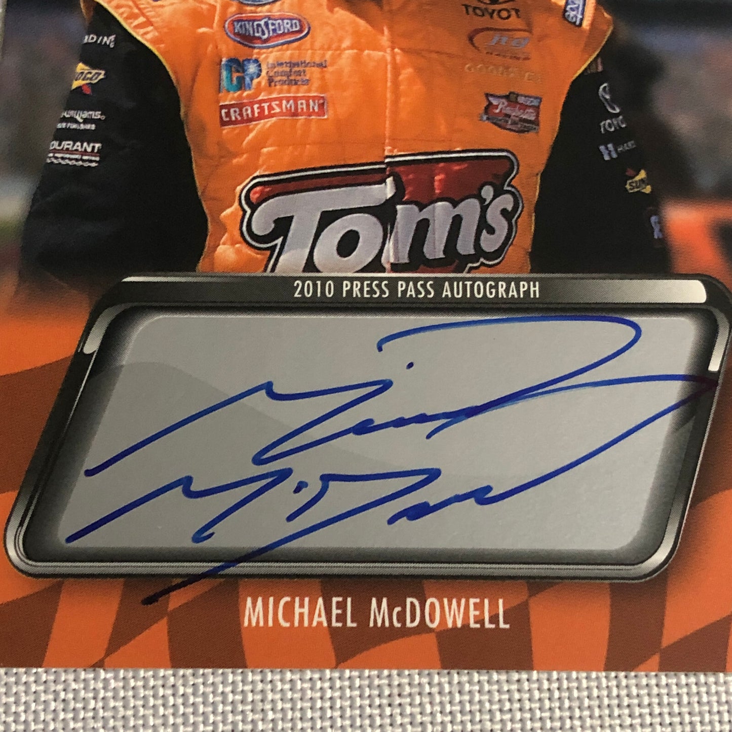 2010 Press Pass Authentics Michael McDowell Auto Autograph Signed Card NASCAR