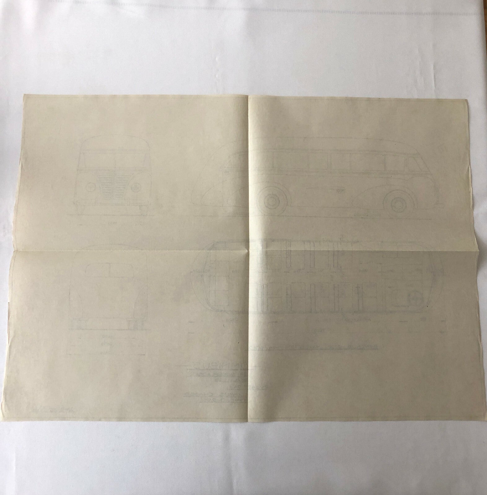 1935 Coachbuilder Bus Design Blueprint Rendering Blue Print Coach Bus Truck