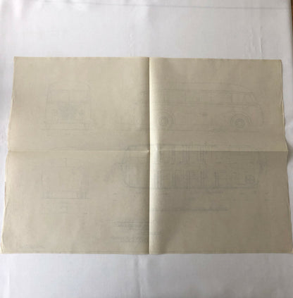 1935 Coachbuilder Bus Design Blueprint Rendering Blue Print Coach Bus Truck
