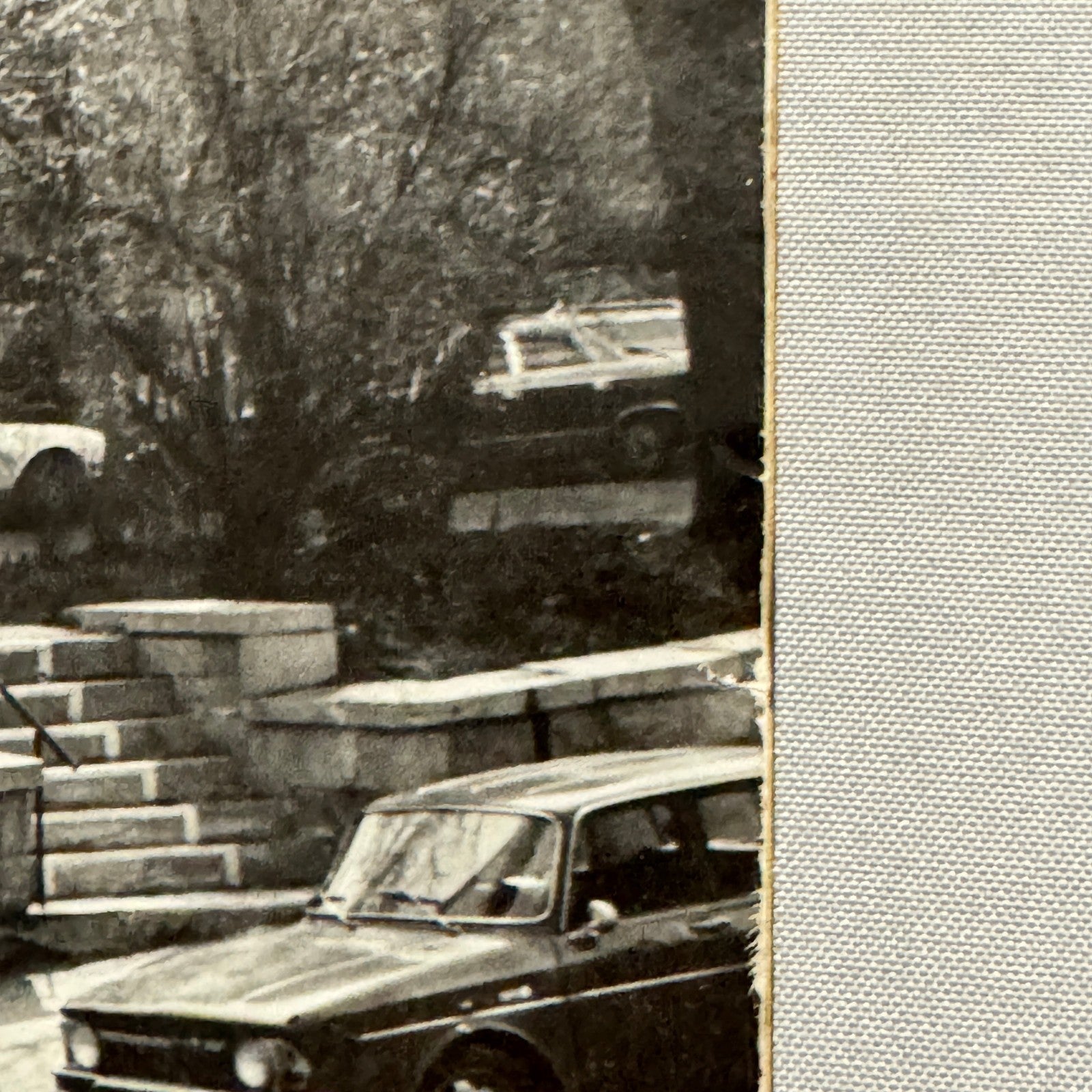 Vintage Street Photograph VW Volkswagen Beetle Montreal Foam Mounted Large Print