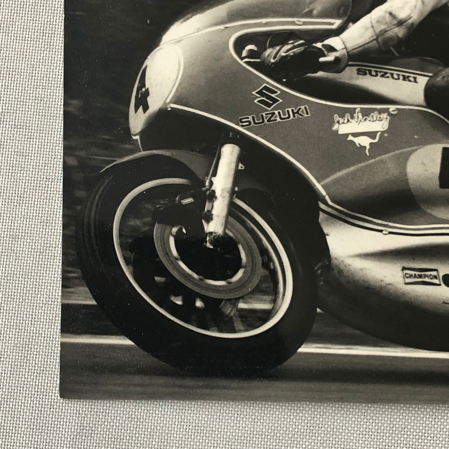 Vintage Motorcycle Racing Photo photograph Suzuki Race Bike Rider