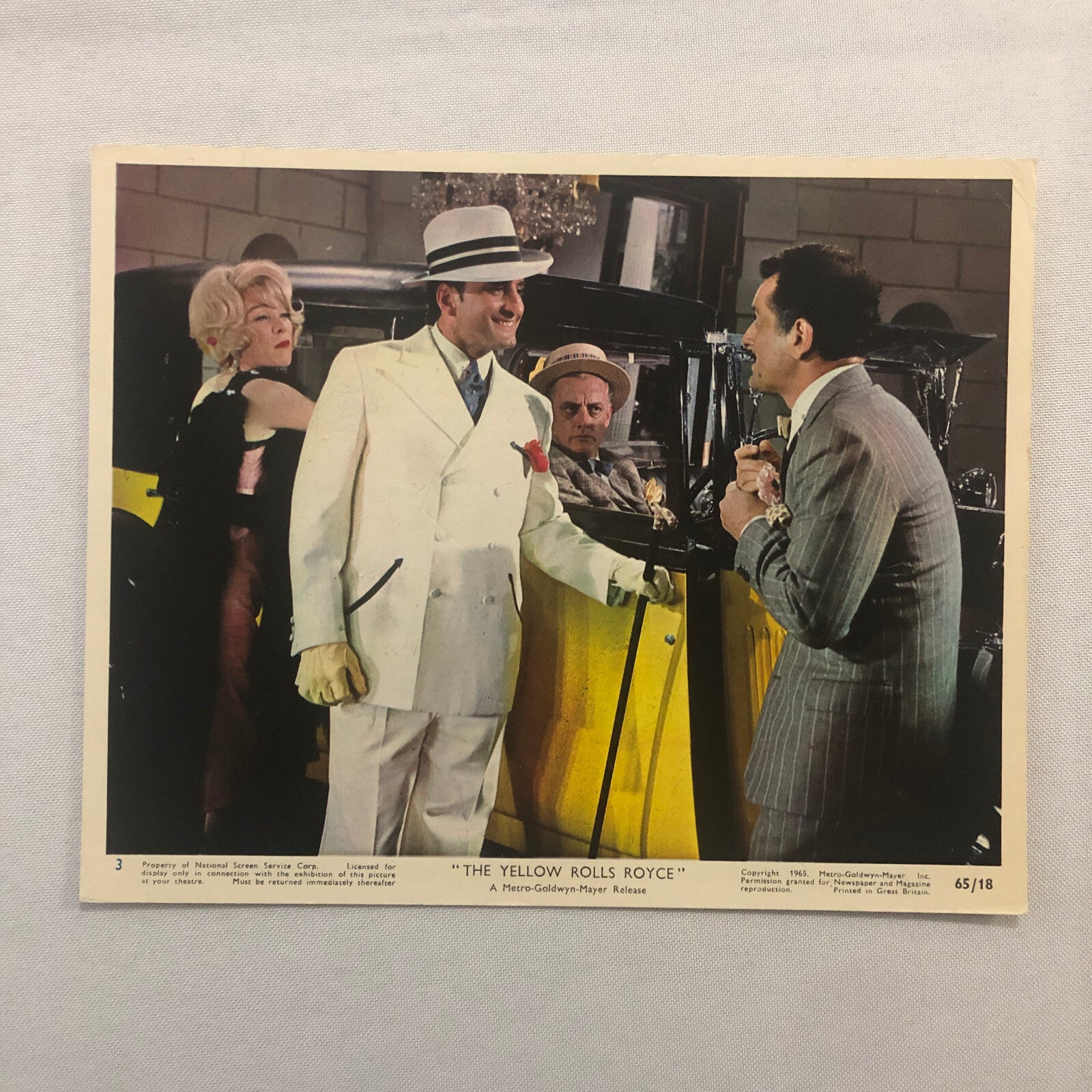 The Yellow Rolls Royce Movie Film Lobby Card Advertising 1965