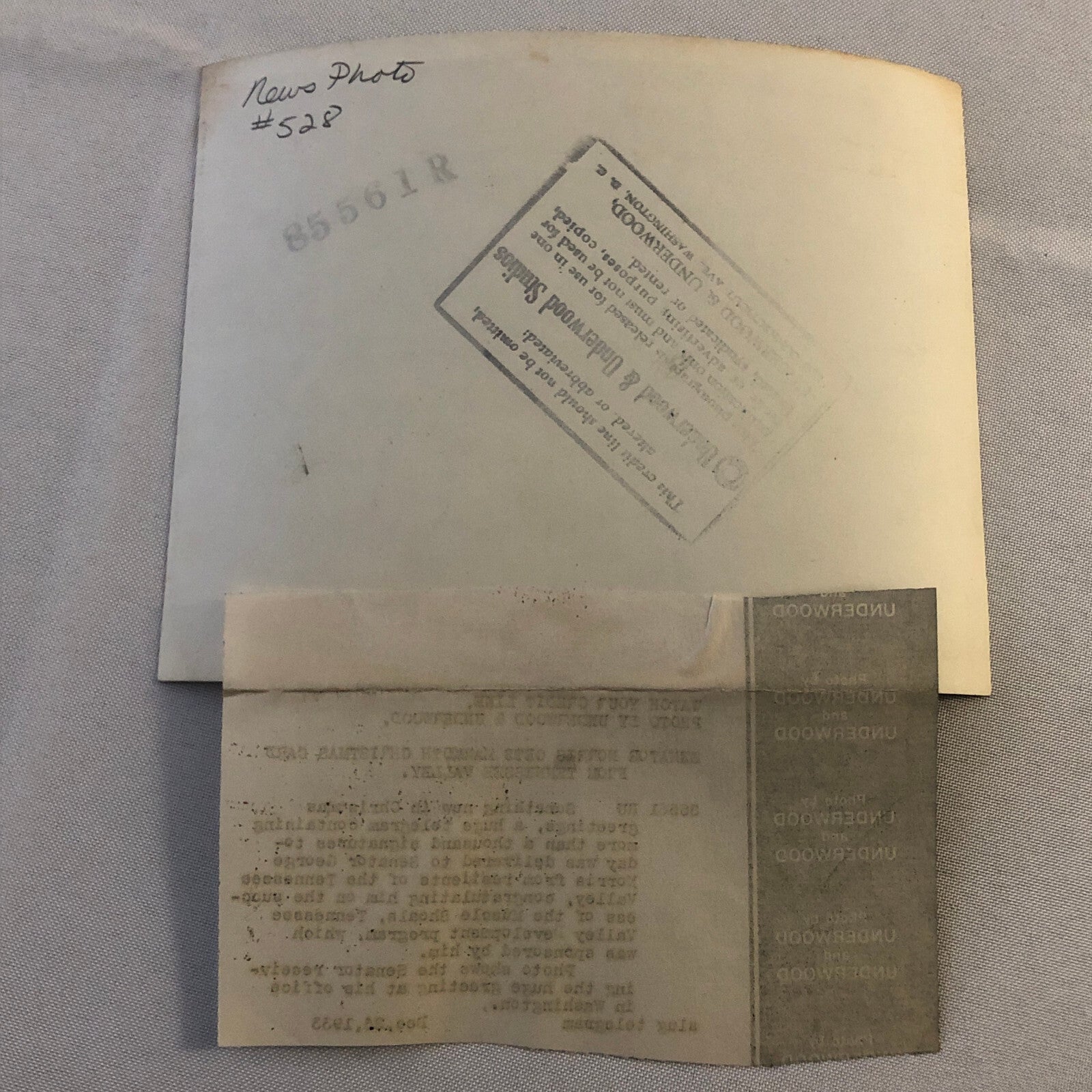 Press Photo Photograph Senator Norris Christmas Telegram 1933 Tennessee Valley