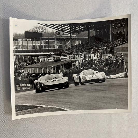 Ford GT40 and Porsche 907 Racing Cars at 1968 BOAC Brands Hatch Photo Photograph