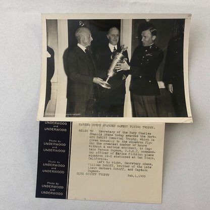 Press Photo Photograph Navy Herbert Schiff Memorial Trophy Flying 1933 Underwood