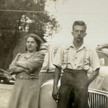 Vintage Photo Photograph Print People with Car Automobile