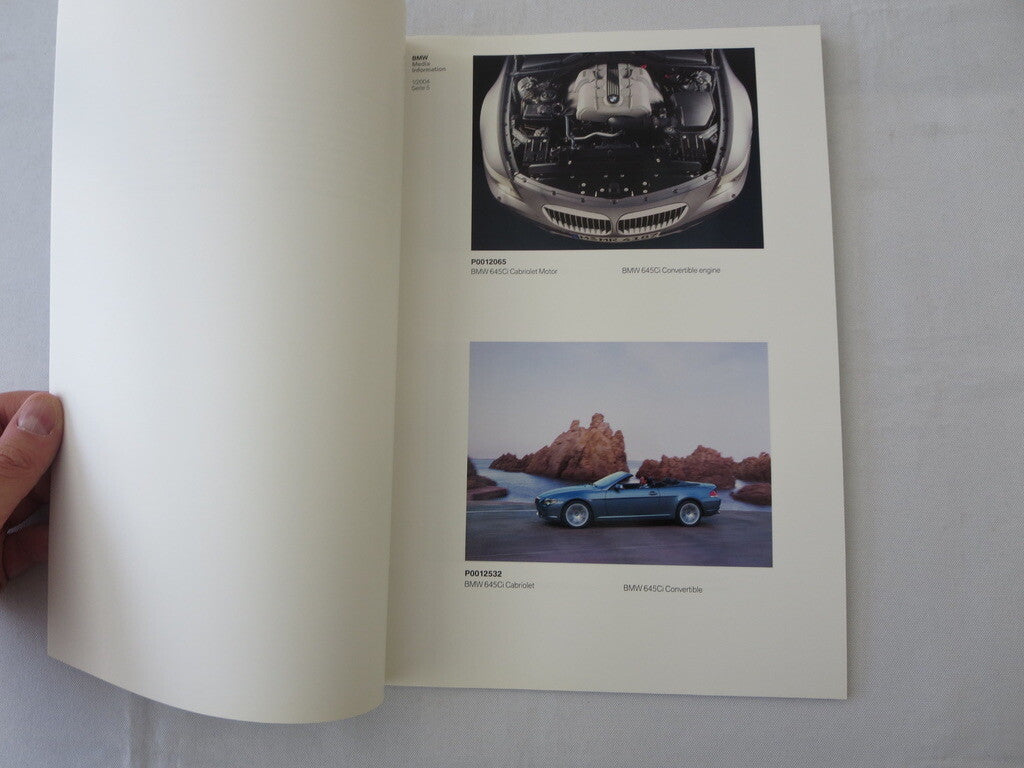 2004 BMW Press Kit Brochure Catalog 645Ci 6 Series X3 X5 