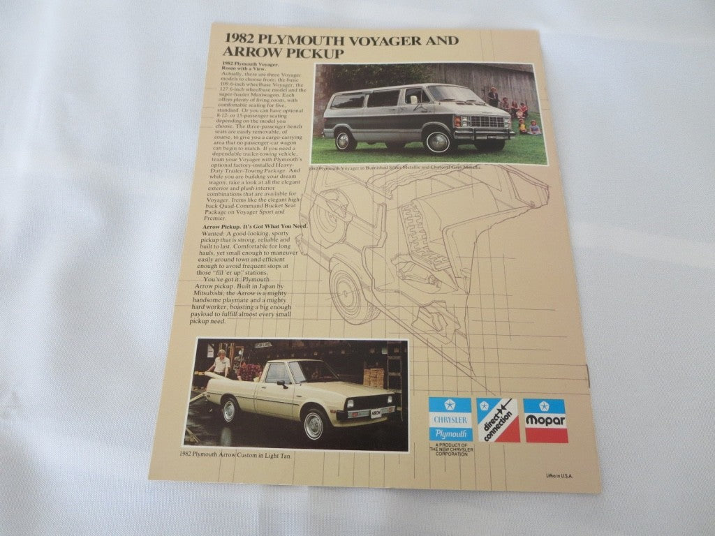 1982 Chrysler Plymouth Sales Brochure Catalog LeBaron TC3 Sapporo