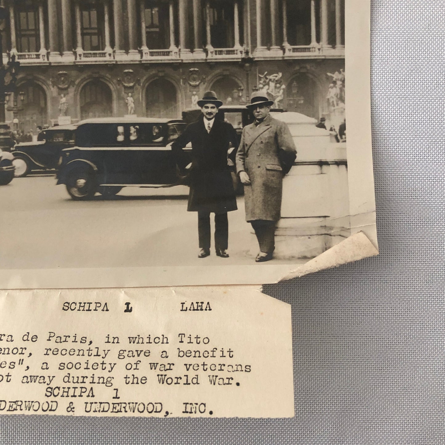 Press Photo Photograph Grand Opera de Paris Tito Schipa Concert Cars