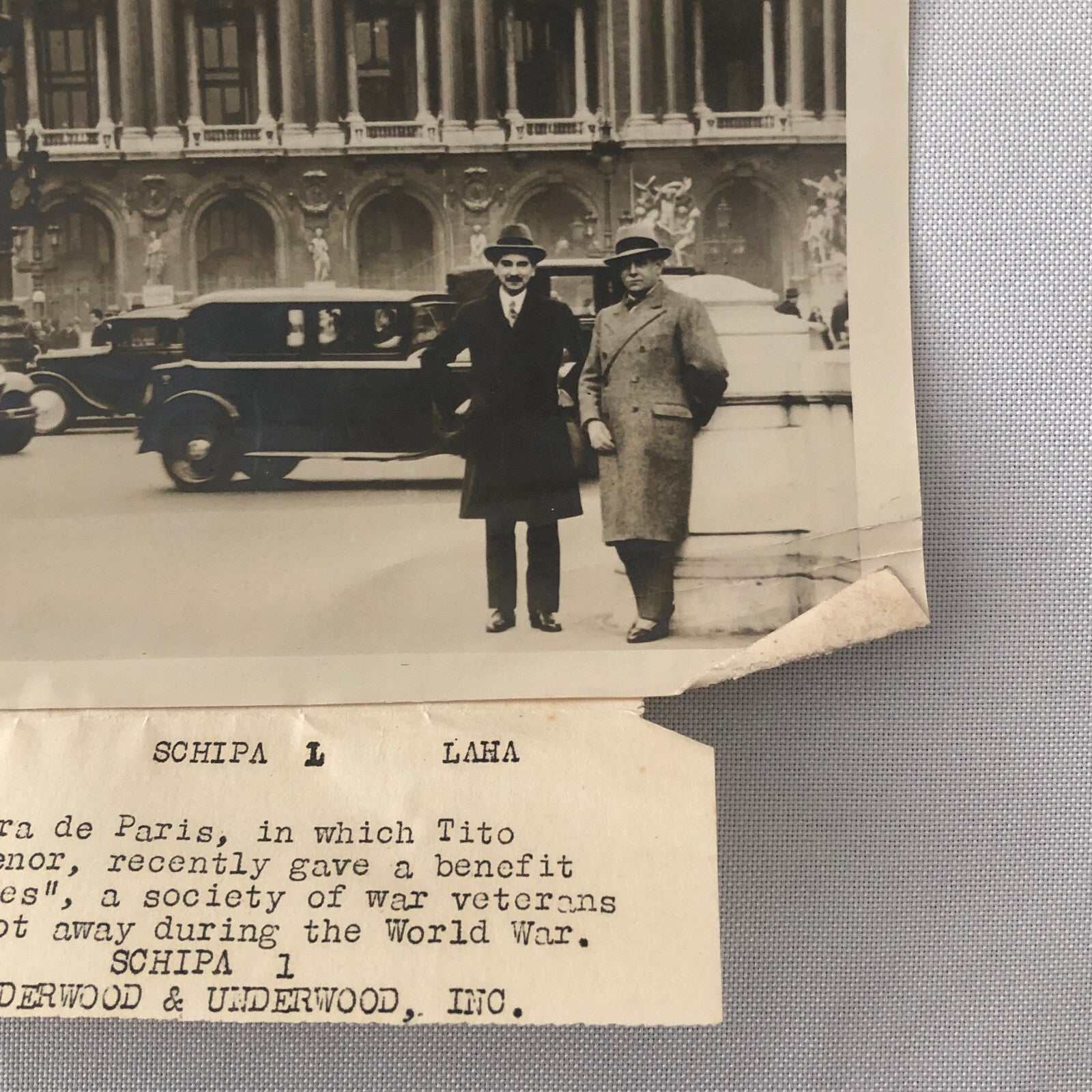 Press Photo Photograph Grand Opera de Paris Tito Schipa Concert Cars