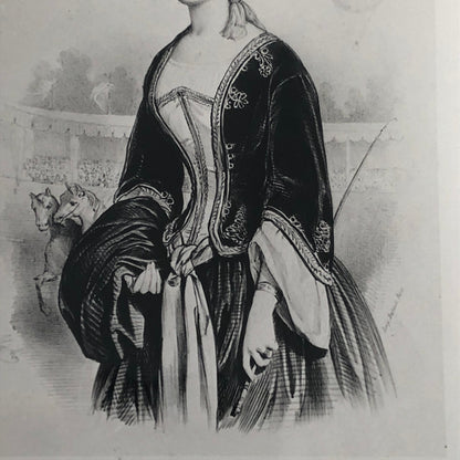 Photograph of Painting Woman in Costume Horses Circus Vintage Photo Paris