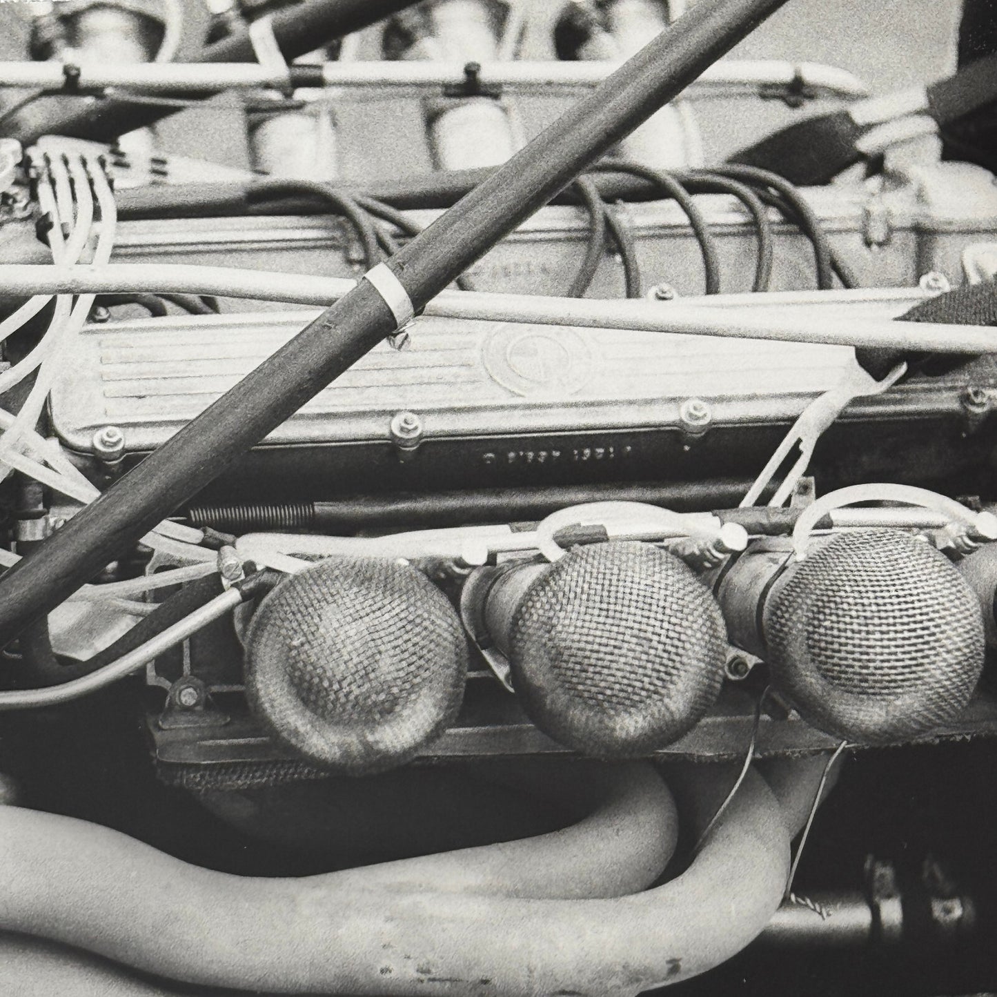 Vintage Racing Car Engine Photo Photograph Eugen Beck Photographer Stamp