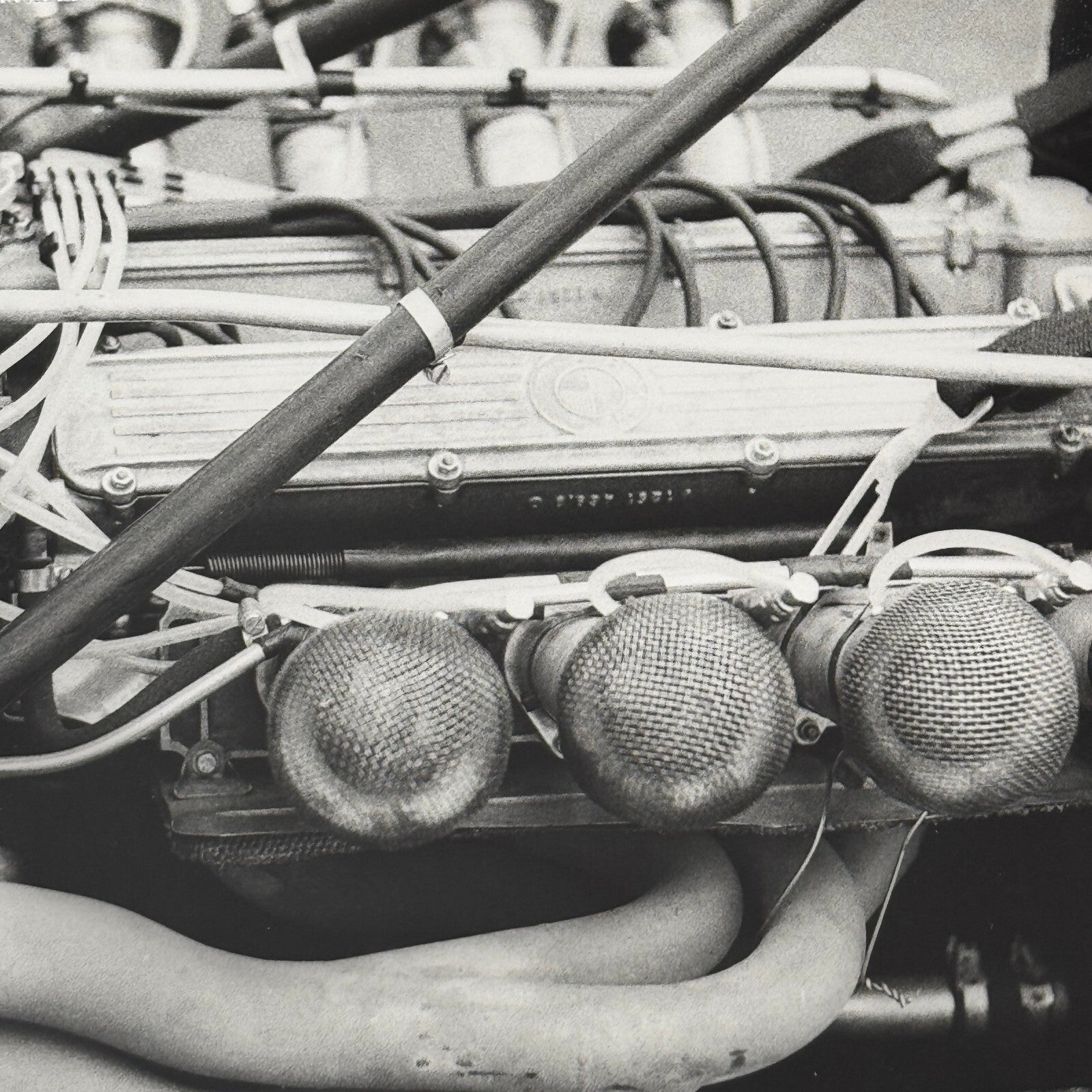 Vintage Racing Car Engine Photo Photograph Eugen Beck Photographer Stamp