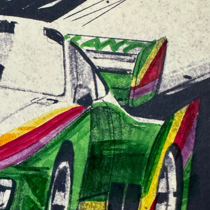 Porsche 935 Kremer Racing Design Sketch Drawing Art NOTTRODT Vintage 1976