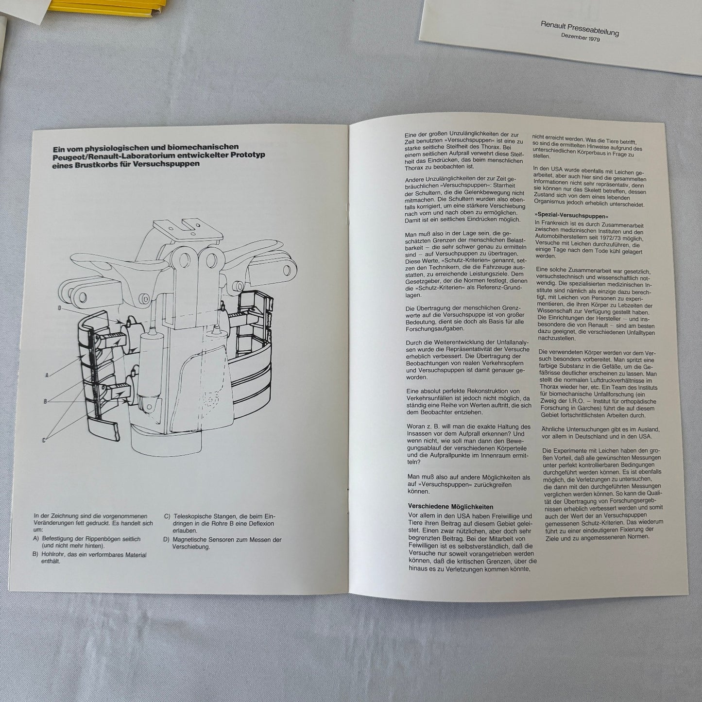 1980 Renault 5 Safety Testing Car Press Kit Brochure Photos Vintage GERMAN Text