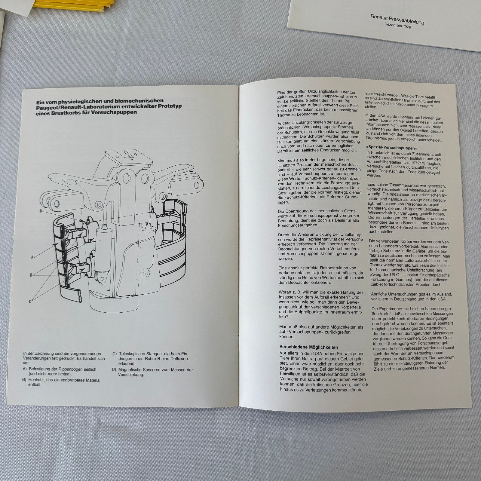 1980 Renault 5 Safety Testing Car Press Kit Brochure Photos Vintage GERMAN Text