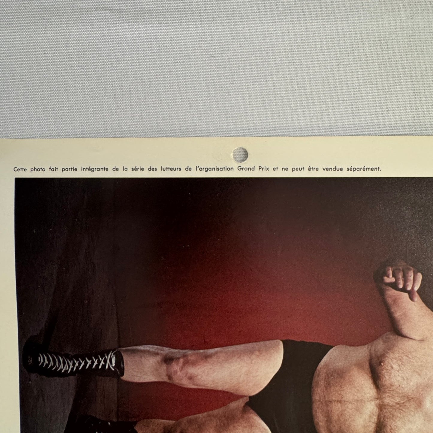 Vintage Wrestling Print Insert Frank Valois Quebec French 1973