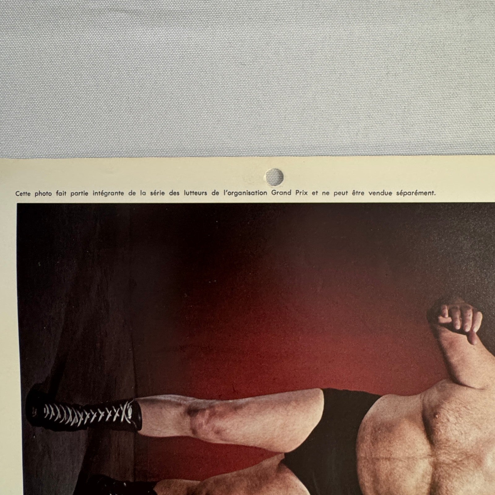 Vintage Wrestling Print Insert Frank Valois Quebec French 1973