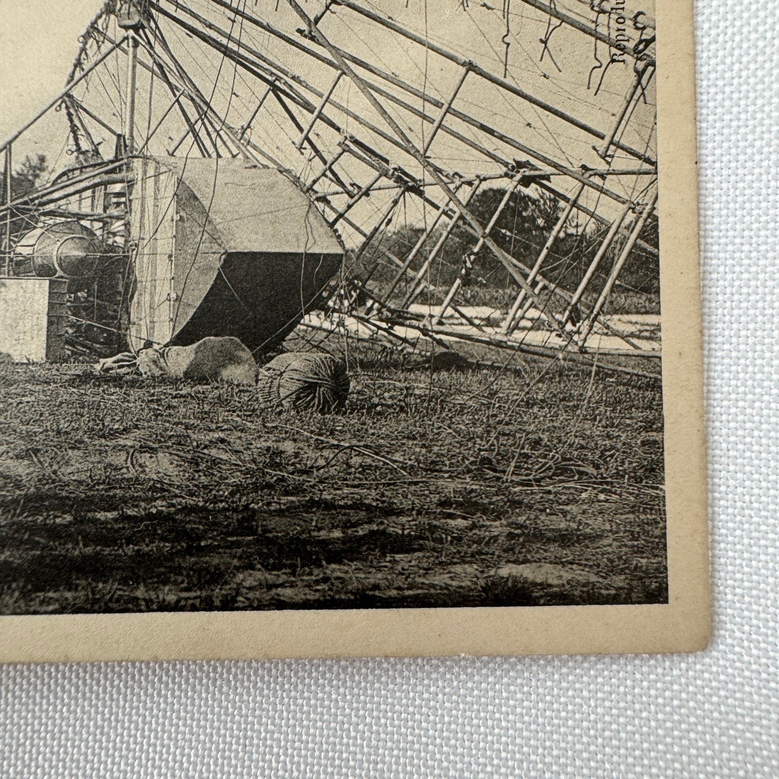 Vintage Zeppelin Airship Dirigible Postcard French La Republique Accident Crash