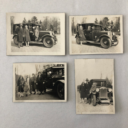Vintage Car and People Photo Photograph Lot of 4 Germany