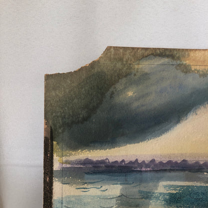 Vintage Painting Art Artwork Artist Arthur E Sudler Water Buildings 1931