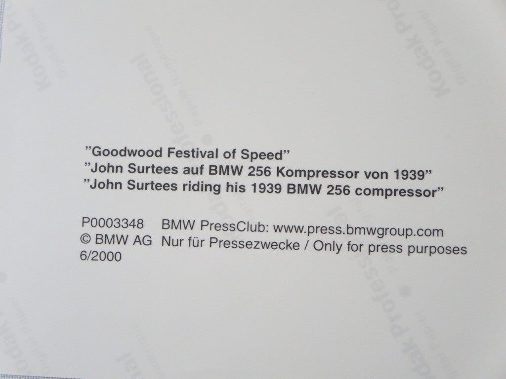 John Surtees Riding 1939 BMW 256 Compressor Motorcycle Bike at Goodwood Photo