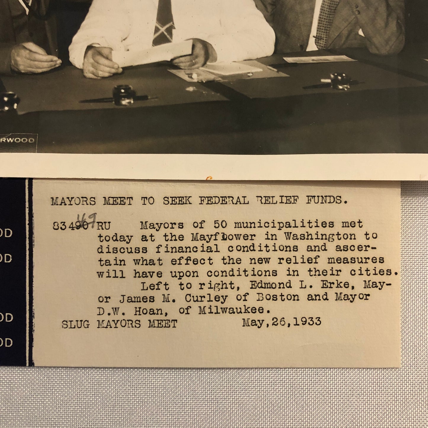 Press Photo Photograph Mayors Discuss Federal Relief Boston Milwaukee Underwood