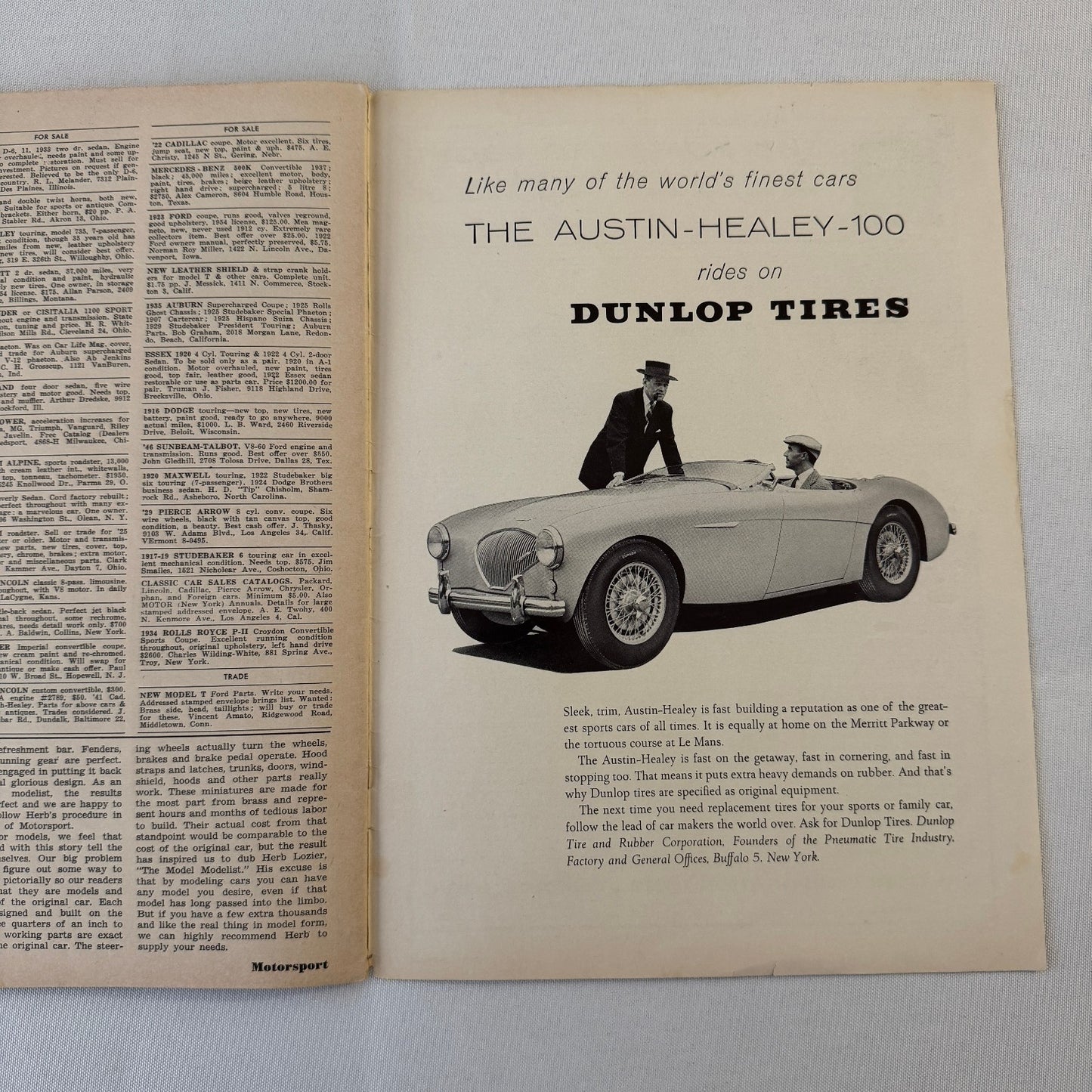 1955 Motorsport Magazine Racing Mercedes Benz 300SL Porsche Speedster Chrysler