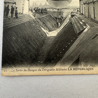 Vintage Zeppelin Airship Dirigible Postcard French Military La Republique
