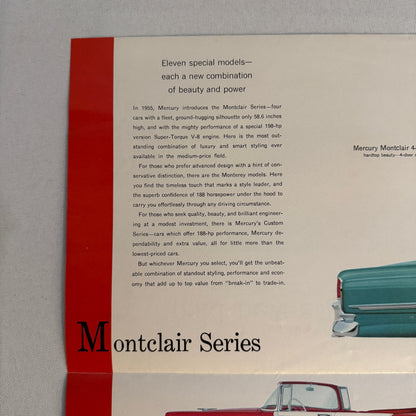 1955 Mercury Car Sales Brochure Catalog Mercury Montclair Monterey Custom